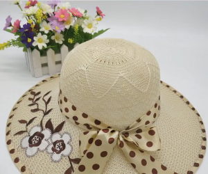 Womens hats with UV protection sun protection large brim printed hats Seaside sun big hat brim