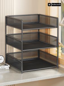 evesigar | Multifunctional Standing Metal Filing Rack Multi-layer Organizer Bookshelf Desk Organizer