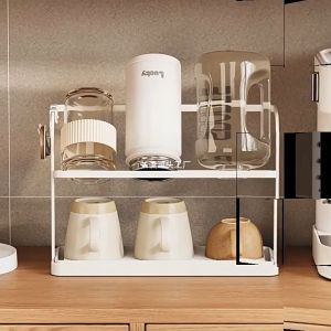 [ส่งไว จากไทย] Kokoro Home ที่คว่ำแก้ว ชั้นวางแก้ว MB147 ที่คว่ำแก้วเหล็ก มีตะขอ ชั้นวางของ เก็บแก้วน้ำ ขวดนม ชาม แก้วกาแฟ ที่จัดเก็บสำหรับเคาน์เตอร์ ท็อปครัว