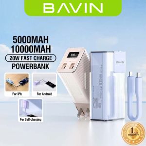 BAVIN PC1100 10000mAh / PC1101 5000mAh PD 20W Fast Charging 2-in-1 Powerbank w/ Built-in Plug