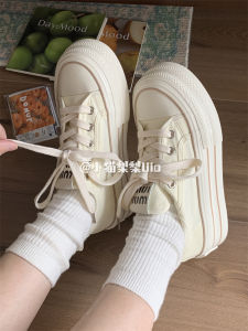 2024 Summer Candy Color Casual Canvas Shoes Easiest for Match Thick Sole Hight Increasing Board Shoes Student White Shoes Female German Training Board Shoes