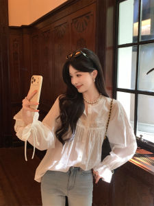 Cotton French Lace Hollow-out Blouse