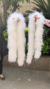 2Meter Natural White Ostrich Feather Boa 3-15Ply Fluffy Ostrich Plume Warmth Scarf Stage Dress Costume Decorative Accessories