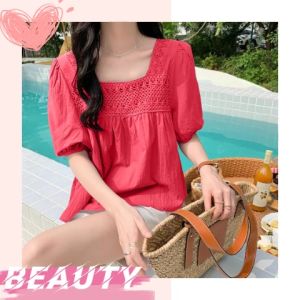 Sunshine พร้อมส่งในไทย🔥 เสื้อแฟชั่นผู้หญิง 2023 เสื้อคอเหลี่ยมแขนตูกตา 3 สี โทนสีพื้น คุมความมินิมอล, แมทซ์กับอะไรก็ดูดี, สาวๆ ต้องมีรูปร่างนี้ ยอดขายนัมเบอร์วันมากค่ะ คิสส์ ส