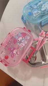 304 stainless steel lunch box Sanrio Kuromi Melody childrens lunch box 750ml capacity sealed leak-proof