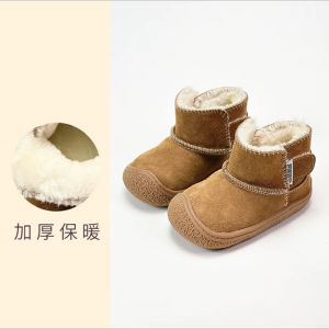 Baby Girl Cotton Shoes Fleece-lined Warm Snow Boots Christmas Winter Girls Toddler Shoes Small Child Toddler Shoes Mens Cotton Shoes