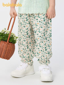 Balabala เด็กหญิงเด็กชายกางเกงสำหรับเด็กกันยุงกางเกงขายาวบางเทรนด์2025ฤดูร้อน