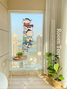 New Year Cartoon Stickers Bathroom Kitchen Glass Door Window Decorative Static Cling Privacy Protection Home Decor Items