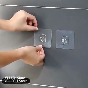 30Pcs Transparent Punch-free Wall Hook / Strong Self-Adhesive Buckle Hooks / Kitchen Bathroom Heavy Load Storage Hanger