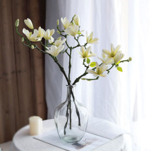 High-End Chinese Feel Magnolia Artificial Flower Home Living Room Dining Table Chinese Fake Flower Ornaments Flower Arrangement and Floriculture Furnishings