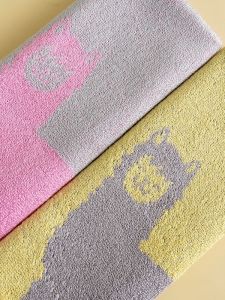 Soft Absorbent Bamboo Fiber Alpaca Childrens Towel Face Towel Cartoon Baby Bathing Washing Small Towel Home Use Towel