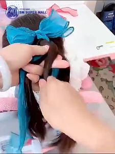【Korean Style】Original Kids Hair Clip Big Bow Knotted Chiffon Ribbon Hairpin Party Bowknot Braided Hair Ponytail Girls Headdress Headband Hair Accessories