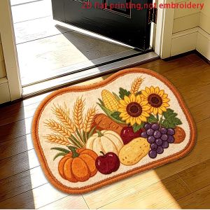 VIKAMA Maple Leaf Berry Fall Front Door Mat Non Slip Absorbent Bathroom Rug Indoor Outdoor Autumn Home Decoration
