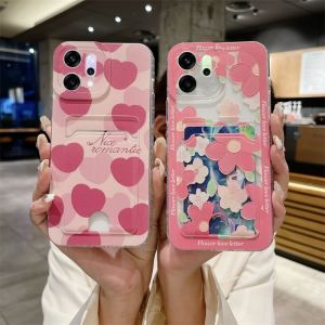 Card Holder Casing OPPO Reno14 Pro 14F Reno 14 F A5i Pro 5G New Fresh Cute Cartoon Love Flower Plaid Phone Case Fashion Anti-drop Silicone Soft Cover 2025