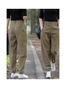 Spring Autumn 2025 Ladies Casual Harlan Pants Loose Wide Leg Workwear Trousers High Waist Commute Style Asymmetric Korean Brand JackOrdle