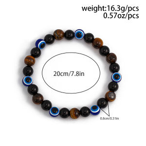 Fashion Cross-Border Sold Jewelry Men Niche Style Tiger-Shaped Stone Devils Eye Bracelet Stylish All-Matching Hip Hop Non-Fading Bracelet