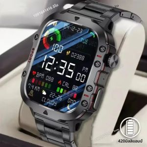 สมาร์ทวอทช์ทหารปี 2025 GPS ผู้ชาย ไฟฉาย กันน้ำ ติดตามกีฬากลางแจ้ง HD โทรผ่านบลูทูธ สมาร์ทวอทช์ใหม่ สำหรับ Android IOS