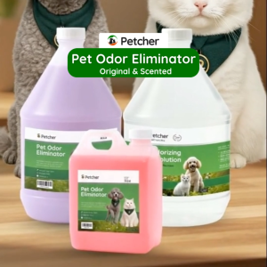 Petcher Pet Enzyme Deodorizer 1 Gallon Bundle | Pet Poop and Pee Odor Eliminator and Surface Cleaner