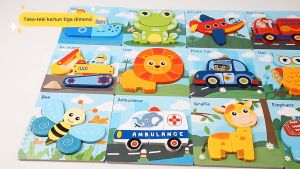 Beringin Toys Mainan Edukasi - 3D Dinosaur Hand Grasping Board / Mainan Anak / Jigsaw / Puzzle Anak / Puzzle Kayu Dinosaur Series / 3D Puzzle / Puzzle Painting / DIY / Mainan Edukasi