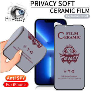 ฟิล์มเซรามิกส์ กันมองข้าง แบบด้านเต็มจอ ตกไม่แตก ติดง่าย ฟิล์มป้องกันความเป็นส่วนตัว iPhone 16 Pro Max 15 14 Plus 13 12 11 Pro XR XS 7 8 6s Plus SE 2020