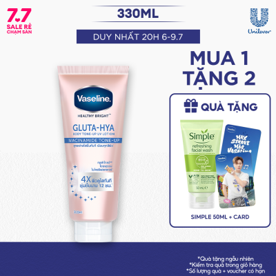 [VOUCHER 15%] Sữa Dưỡng Thể Trắng Da Vaseline Healthy Bright Dưỡng Da Nâng Tông Tức 50X Spf50+ Pa++++ 300ML dưỡng da/ nâng tông