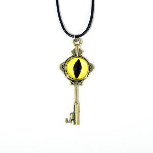 Anime The Owl House Necklace Amity Portal Key Retro Gold Color Eye Pendant Necklace for Women Men Jewelry Accessories