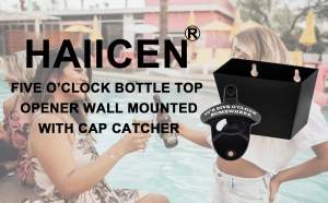 Black Wall Mounted Bottle Opener with Cap Catcher Stainless ITS FIVE OCLOCK SOMEWHERE Screw in Wall Beer Cap Opener Bucket Gift