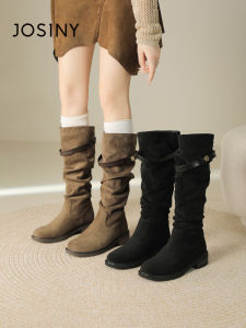 Josiny | Retro Western High Shaft Chunky Heel Boots