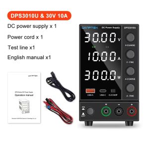 DC Power Supply Benchtop Power Supply with Encoder Knob USB and Type-C Fast Charging 30V 10A Adjustable Power Supply