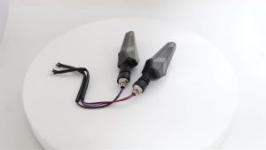 1Pair Universal Motorcycle LED Turn Signal Lamp 12V Sequential Flowing Flash Indicator Lights Dual Color Running Light