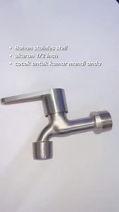 Kran Tembok / Kran Tembok Stainless / Kran Air Stainless / Kran dapur /kran taman / kran serbaguna / Kran Tembok KL 1/2 Inch 407-H3 Stainless Steel Alphard