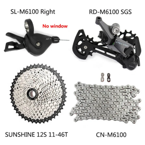 SHIMANO | Shimano Deore M6100 1x12 Speed Derailleurs Groupset 12S Right Shift Lever Rear Derailleur CN Chain Sunshine Cassette 46T 50T 52T