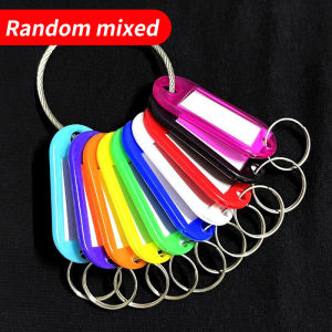 OMUDA | 10-100PCS Mixed Colors Plastic Key Tags with Card Labels Luggage Number Tags for DIY Keychain Kit Organization