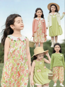 YOEHYAUL | Đầm Nữ Trẻ Em Có Cổ Thêu Hoa Tulip
