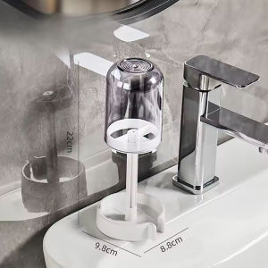 Toothbrush Holder With Dust Cover Drainage Design Plastic Multifunctional Bathroom Organizer For Cups Home Essentials 