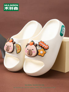 Wooden Forest Childrens Indoor Slippers Anti-Slip Comfortable Cotton Slippers for Boys And Girls Cartoon Animal Patterns