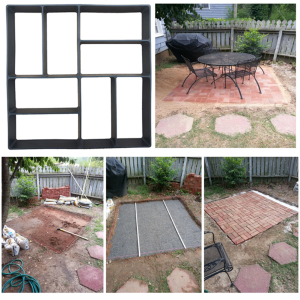 DIY Bricks Garden Pavement Mold Walk Concrete Mould Molds Floor Road Stepping Driveway Pathway Make