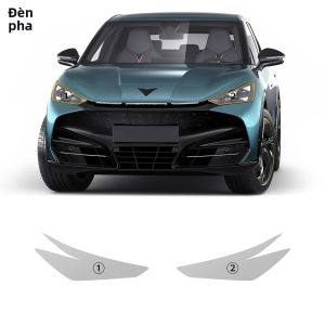 Phim Bảo Vệ Đèn Pha Ô Tô TPU Cho SEAT Cupra Tavascan 24-26 PPF Trong Suốt & Màu Đen Khói Chống Trầy Xước Phụ Kiện Ô Tô