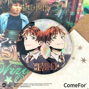 Harry Potter Tin Badge Collaborative Full-Holographic Double-Shine Character Grain Stand Warner Brand Collectible Pin