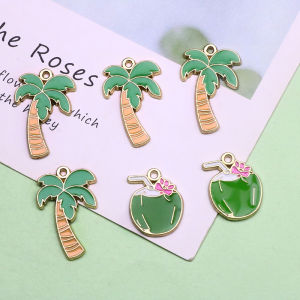 Creative Coconut Tree Earrings Keychains Pendant Alloy Drip-click Brand Handmade DIY Jewelry Accessories