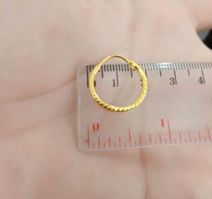 ANTING BULAT DEWASA PERAK 925 LAPIS MAS