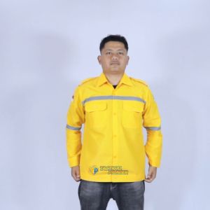 Kemeja Safety Lengan Panjang Atasan Wearpack Kemeja Wearpack Baju Kerja Pria Hitam