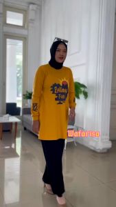 Tunik Wanita Dewasa Jumbo Aluna Tunic Bahan Kaos Katun Combed Atasan Wanita Oversize Kekinian