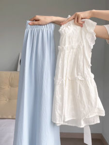 กางเกงกระโปรงทรงเอหลวมๆ สำหรับผู้หญิง กางเกงขายาวทรงบางสไตล์เกาหลี ทรงเอวสูง ทรงหลวม ทรงลำลอง สไตล์ฤดูร้อน