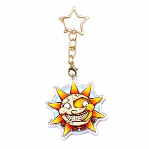 Bandai | for FNAF New Game Peripheral Moon and Sun Acrylic Keychain Q Version Ornament Backpack Decoration Pendant Fans Exquisite Gift