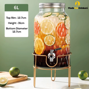 6L Modern Deluxe Beverage Dispenser - Stainless Steel Tap [Made For Drinkers]