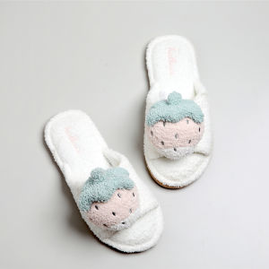 Dép Đi Trong Nhà Mùa Thu Đông Mềm Mại Dễ Thương Hình Quả Mâm Xôi Dép Đi Trong Nhà Bằng Vải Cotton Pha Lanh Màu Hồng Cho Bé Gái