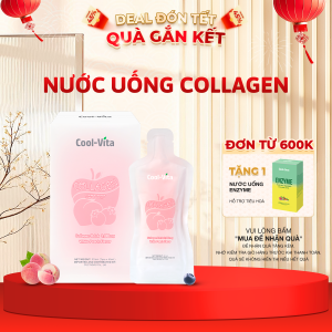 Nước Uống Collagen Peptide 3000mg Hỗ Trợ Trẻ Hóa Sáng Da Cải Thiện Sức Khỏe Cho Tóc Móng Kết Hợp Vitamin B3 Coolvita - (45ml× 7 túi)/hộp
