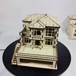 Small House Villa 3D Wooden Puzzle Architecture Model | Wooden Educational DIY Assembly Toy | Educational Toy