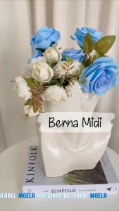 Midi Dress Terbaru Bahan Rayon Size Jumbo Motif Berna